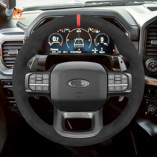 Mewant® Alcantara Car Steering Wheel Cover for Ford F-150 F150 Raptor 2021-2024