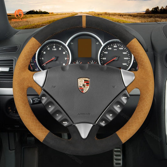 Mewant® Alcantara Car Steering Wheel Cover for Porsche Cayenne 2003-2010