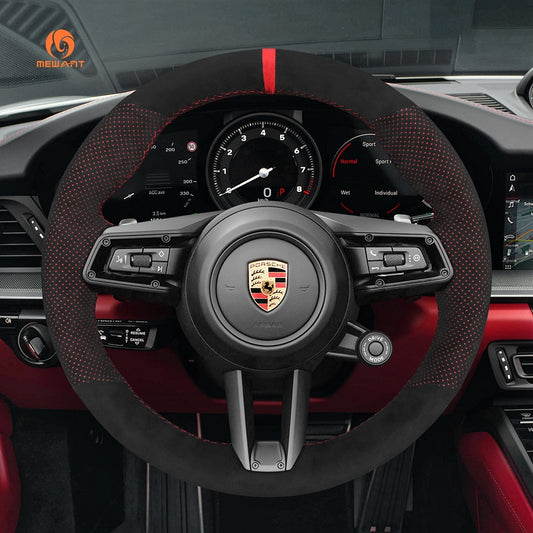 Mewant® Alcantara Car Steering Wheel Cover for Porsche Macan 2021-2022 / Panamera 2020-2022