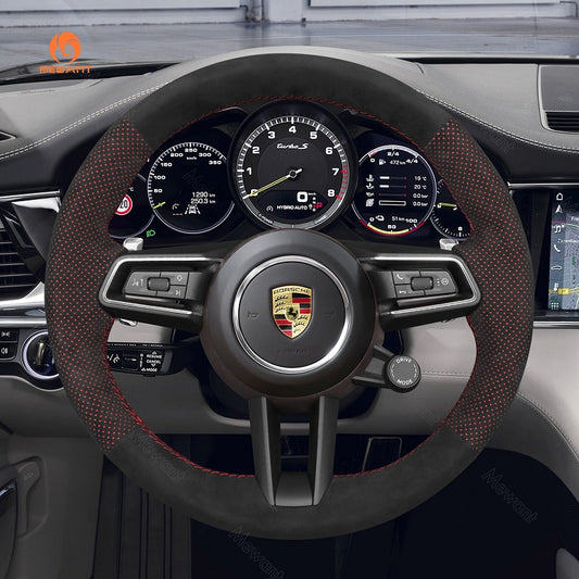 Mewant® Alcantara Car Steering Wheel Cover for Porsche Macan Panamera Taycan