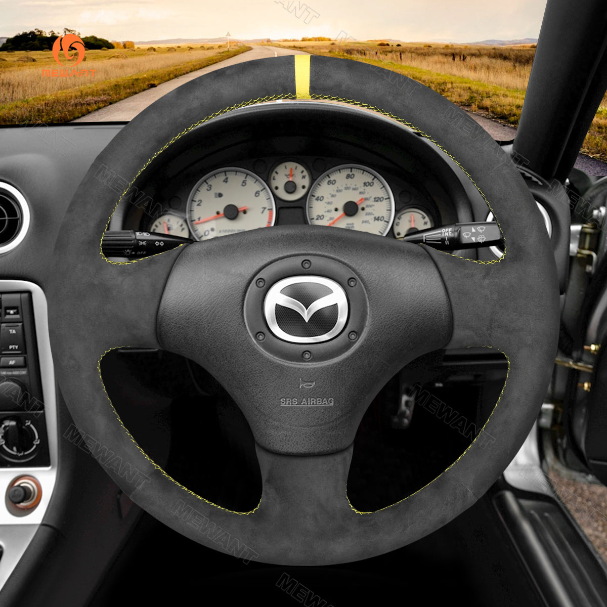 Mewant® Alcantara Car Steering Wheel Cover for Mazda MX-5 MX5 Miata NB Protege5