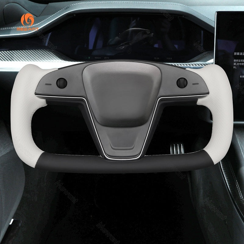 Mewant® Alcantara-Lenkradbezug für Tesla-Modelle S 2021-2023 / Modell X 2021-2023