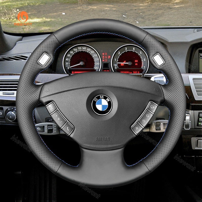 Mewant DIY Car Steering Wheel Cover for BMW 7 Series (E65/E66) 2001-2008