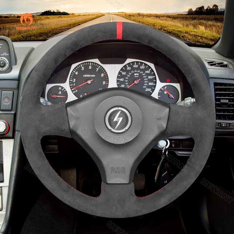 Mewant® Alcantara Auto-Lenkradbezug für Nissan Skyline GT-R R34 200SX S15 Silvia S15