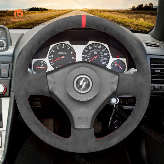 Mewant® Alcantara Auto-Lenkradbezug für Nissan Skyline GT-R R34 200SX S15 Silvia S15