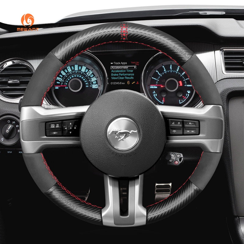 Mewant® Alcantara Car Steering Wheel Cover for Ford Mustang 2010-2014