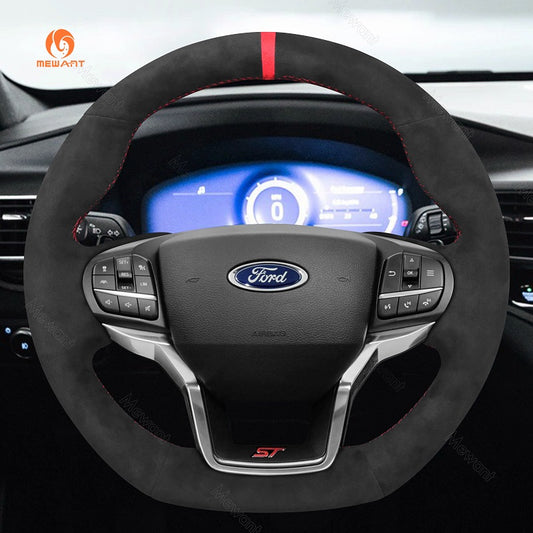 Mewant® Alcantara Car Steering Wheel Cover for Ford Explorer (ST/ST-Line/Timberline) 2020-2024