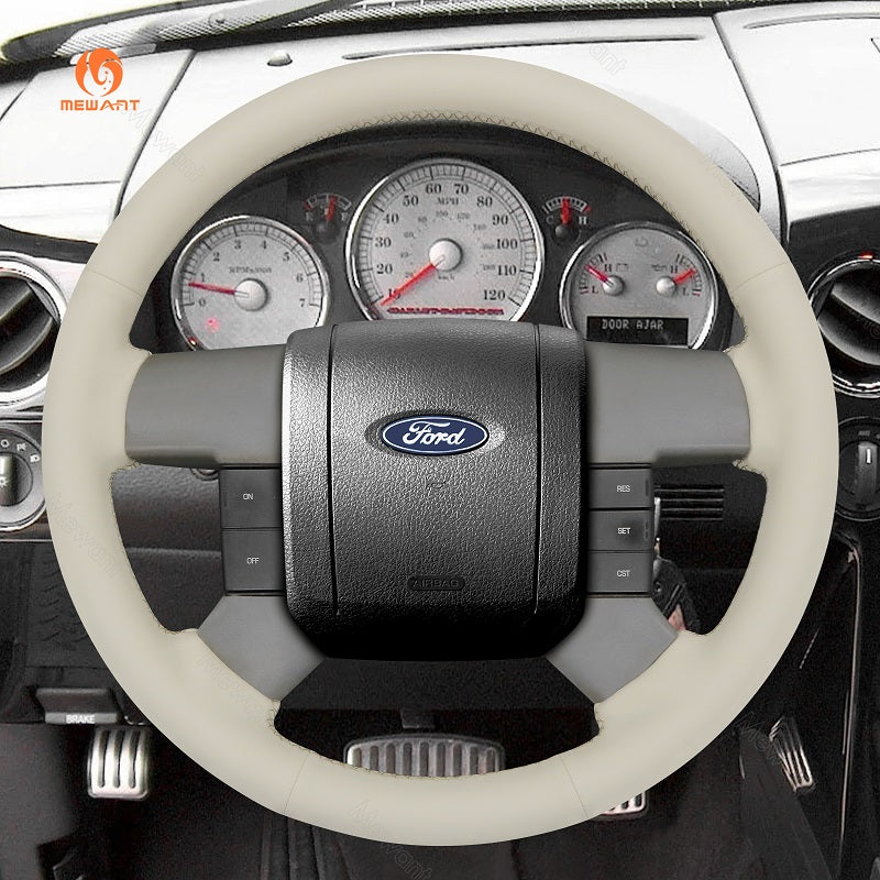 Mewant Leather Car Steering Wheel Cover for Ford F150 F250 F350 2004-2008