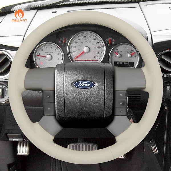 Mewant Leather Car Steering Wheel Cover for Ford F150 F250 F350 2004-2008