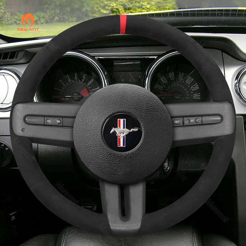 Mewant® Alcantara Car Steering Wheel Cover for Ford Mustang 2005-2012
