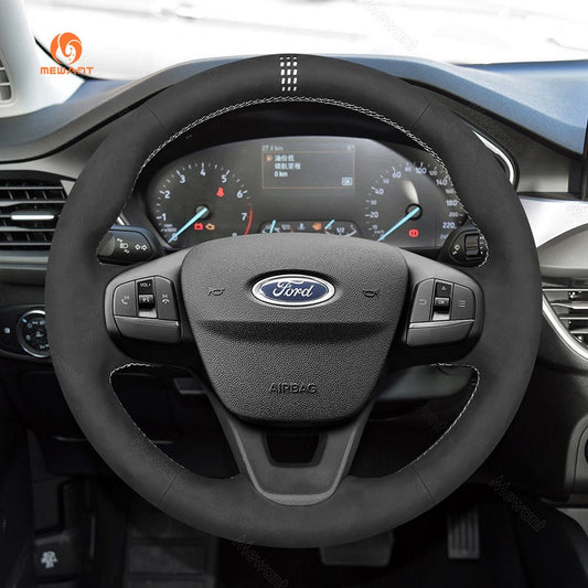 Mewant® Alcantara Car Steering Wheel Cover for Ford Bronco Sport Escape E-Transit Maverick Transit 2020-2024