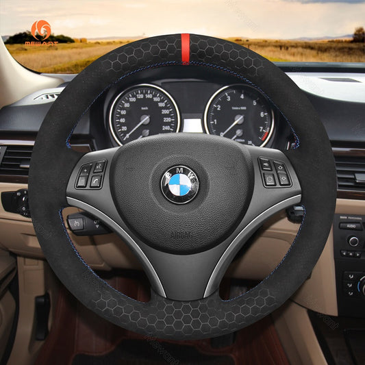 Mewant® Alcantara Car Steering Wheel Cover for BMW 1 Series E87 E81 E82 E88 3 Series E90 E91 E92 E93 X1 E84