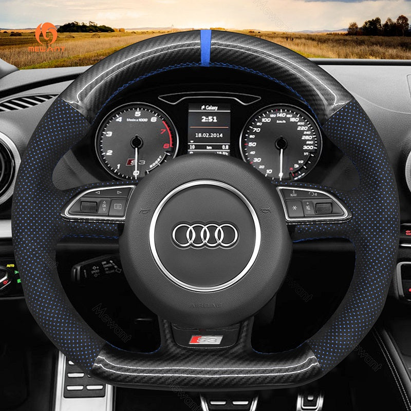 Mewant® Alcantara Car Steering Wheel Cover for Audi A5 A7 RS 5 RS 7 S3 S4 S5 S6 S7 SQ5 2013-2018