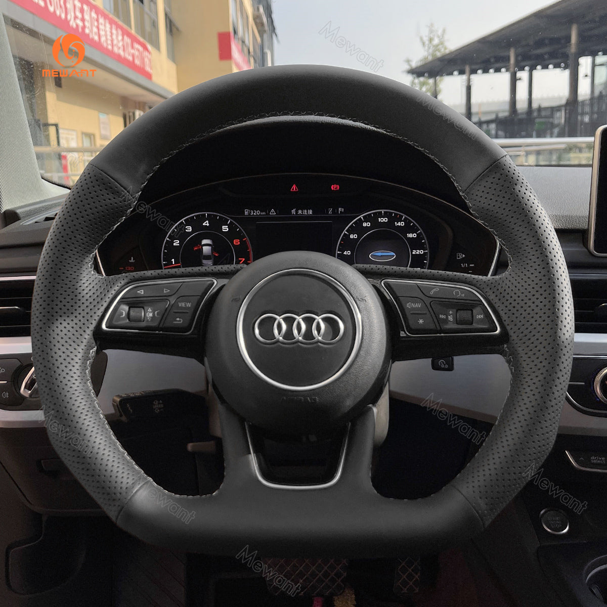 Mewant® Alcantara Car Steering Wheel Cover for Audi A1 A3 A4 A5 S3 S4 S5 Q2 RS3 RS4 RS5 Q2 SQ2