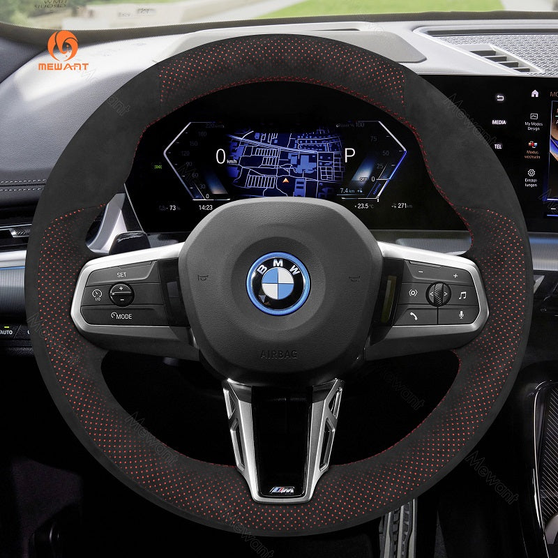 Mewant® Alcantara Car Steering Wheel Cover for BMW X1 U11 2023-2024 X2 U10 2024 2 Series U06 X1 U11 iX1 U11 X2 U10 iX2 U10 2022-2024