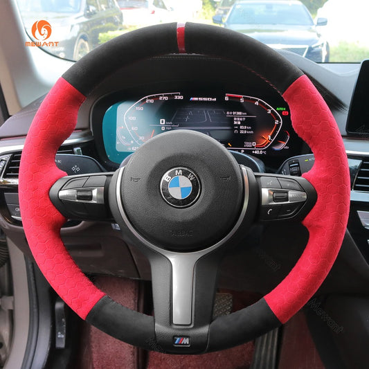 Mewant® Alcantara Car Steering Wheel Cover for BMW (M Sport)2Series F22 F23/3 Series F30 F34/4 Series F32 F33 F36/5 Series F10 F07/6 Series F12 F13 F06/X2 F39/X3 F25/X4 F26/X5 F15/X6 F16