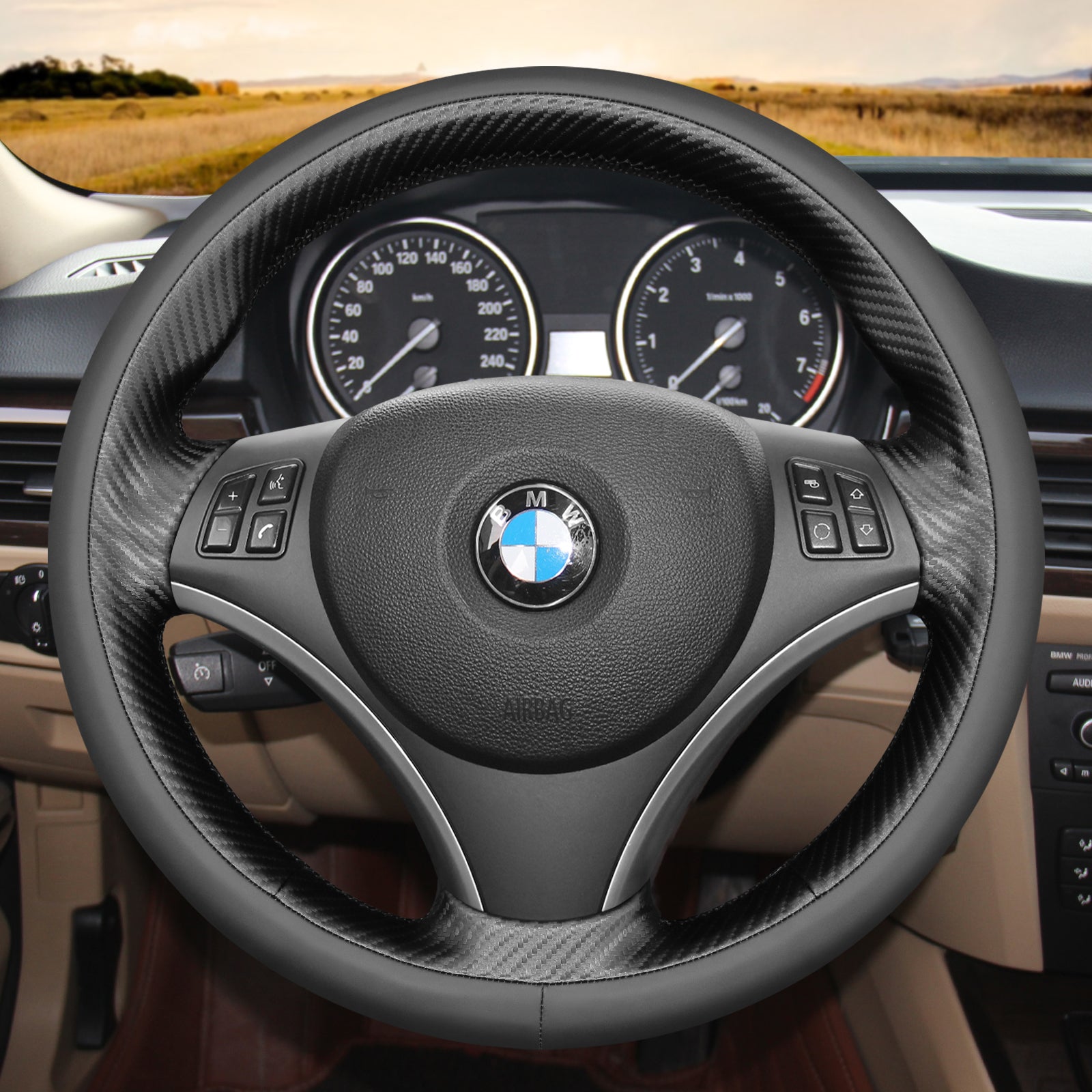 Mewant® Alcantara Auto-Lenkradbezug für BMW 1er E87 E81 E82 E88 3er E90 E91 E92 E93 X1 E84