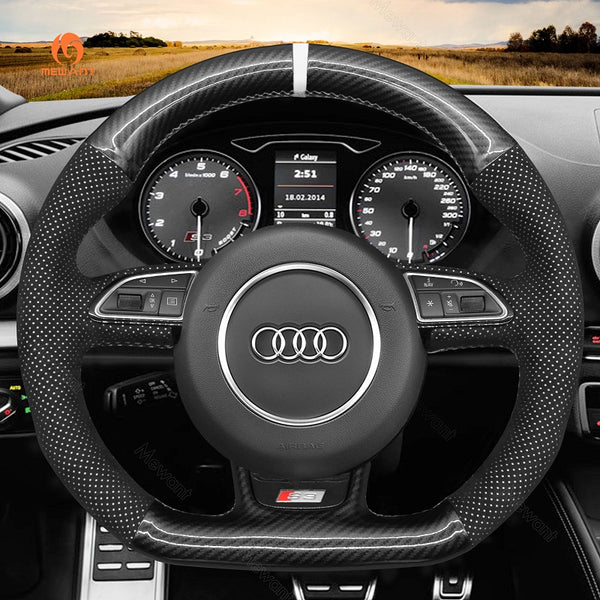 Mewant® Alcantara Car Steering Wheel Cover for Audi A5 A7 RS 5 RS 7 S3 S4 S5 S6 S7 SQ5 2013-2018