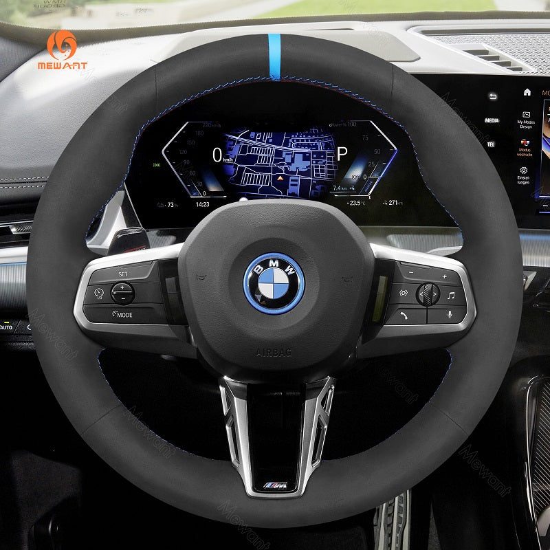 Mewant® Alcantara Car Steering Wheel Cover for BMW X1 U11 2023-2024 X2 U10 2024 2 Series U06 X1 U11 iX1 U11 X2 U10 iX2 U10 2022-2024