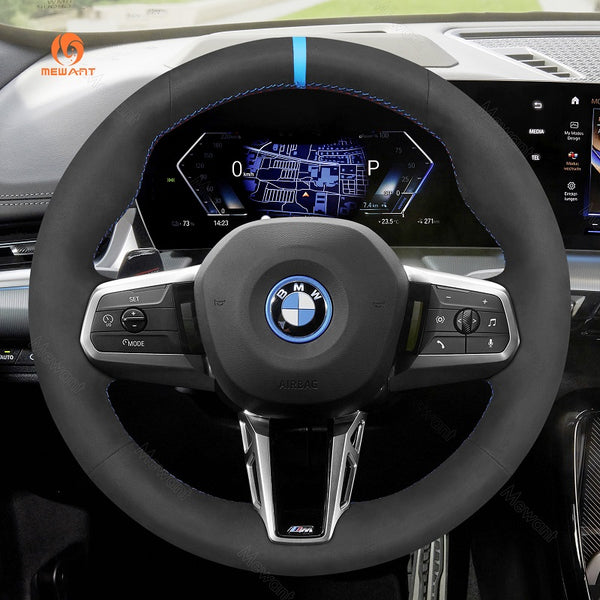 Mewant® Alcantara Car Steering Wheel Cover for BMW X1 U11 2023-2024 X2 U10 2024 2 Series U06 X1 U11 iX1 U11 X2 U10 iX2 U10 2022-2024