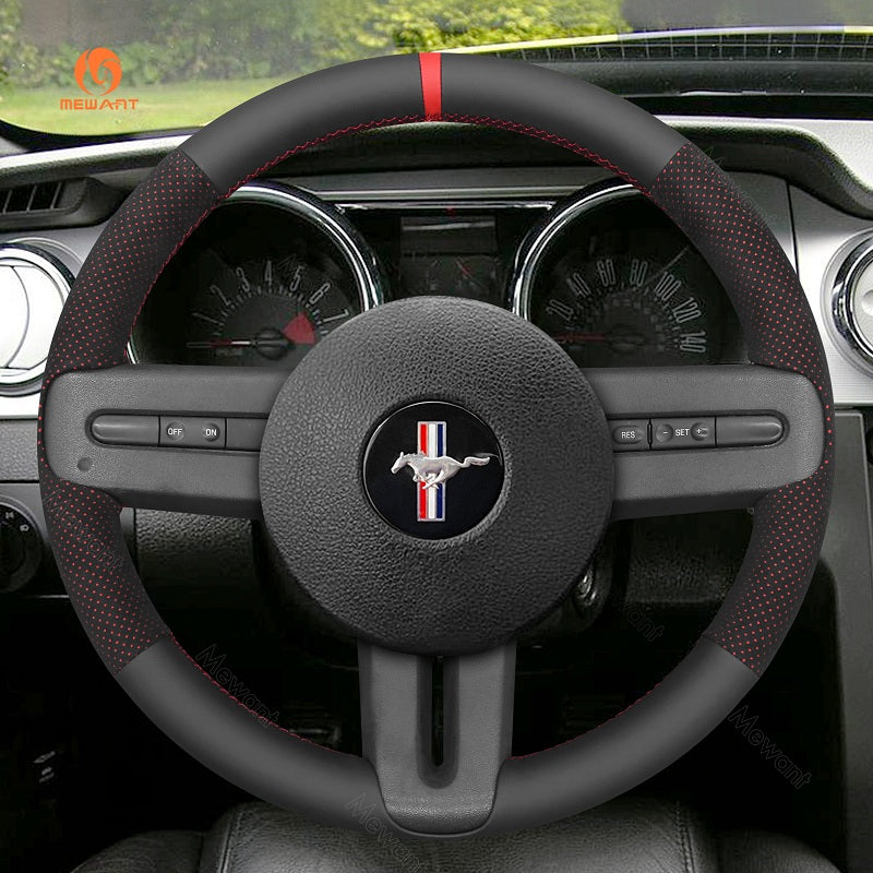 Mewant® Alcantara Car Steering Wheel Cover for Ford Mustang 2005-2012