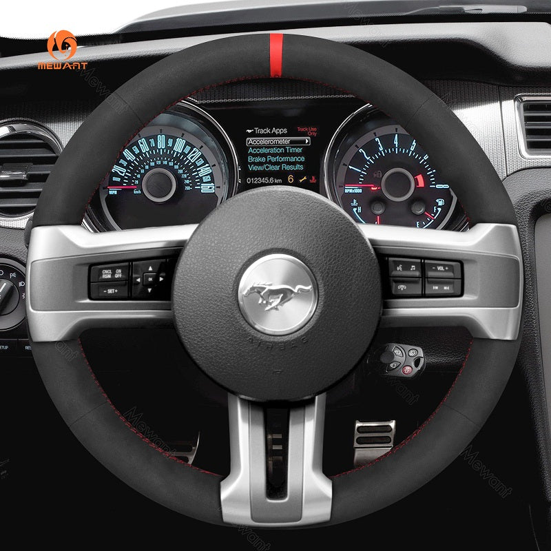 Mewant® Alcantara Car Steering Wheel Cover for Ford Mustang 2010-2014