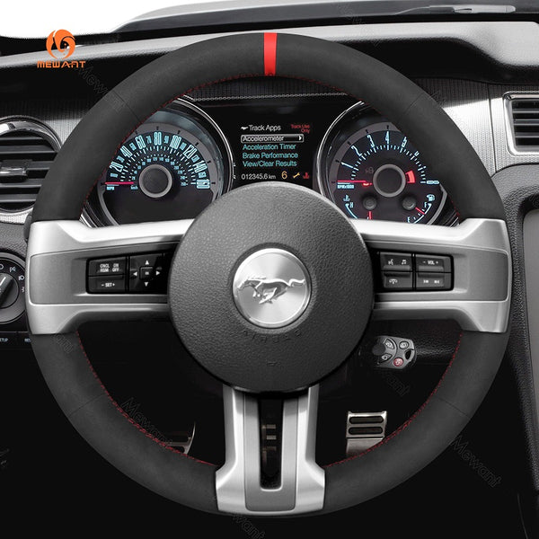 Mewant® Alcantara Car Steering Wheel Cover for Ford Mustang 2010-2014