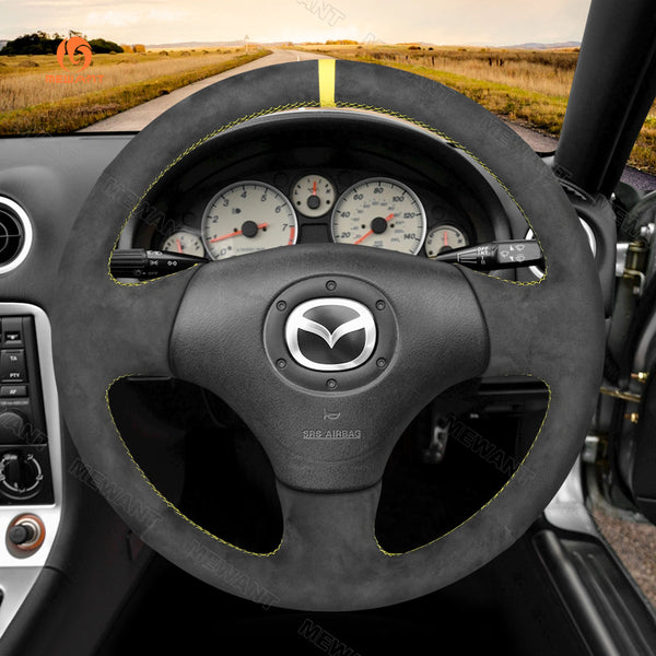 Mewant® Alcantara Car Steering Wheel Cover for Mazda MX-5 MX5 Miata NB Protege5