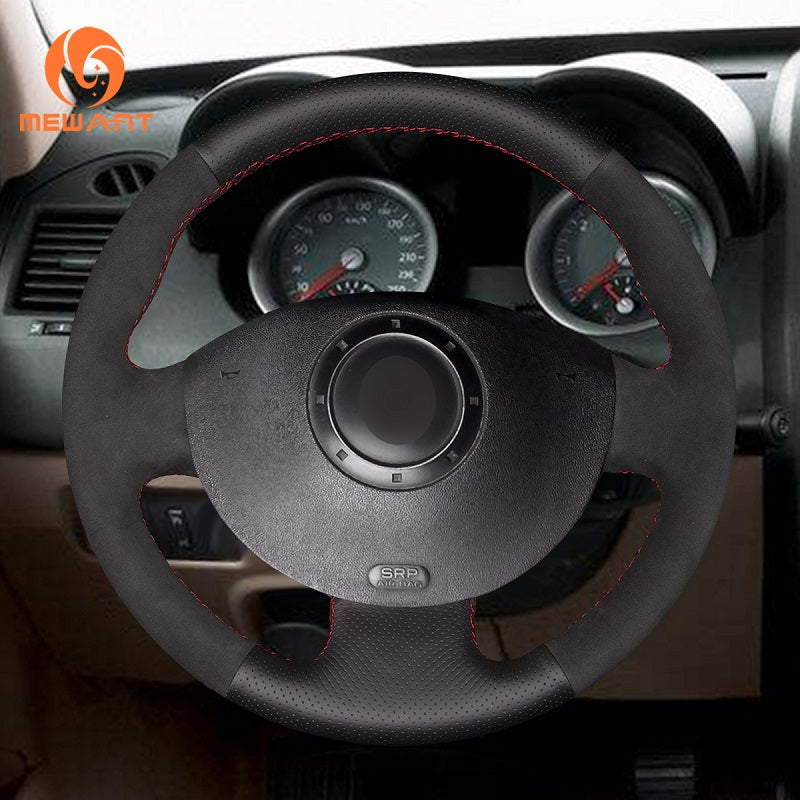Mewant® Alcantara Car Steering Wheel Cover for Renault Megane 2/ Scenic 2 (Grand Scenic)/Kangoo 2