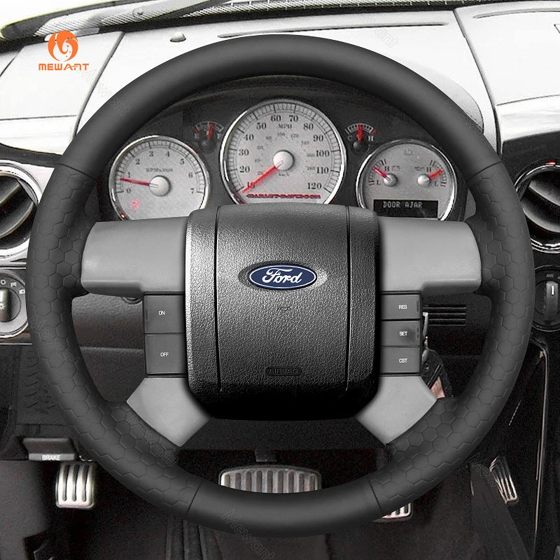 Mewant Leather Car Steering Wheel Cover for Ford F150 F250 F350 2004-2008