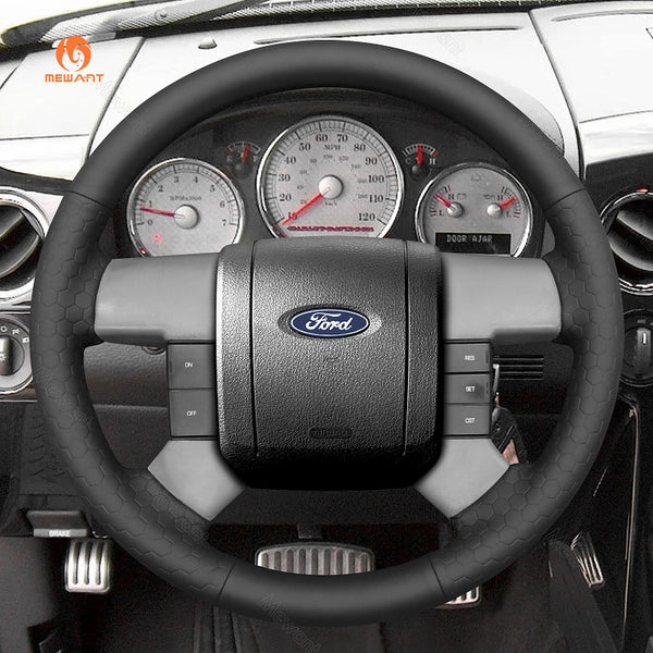 Mewant Leather Car Steering Wheel Cover for Ford F150 F250 F350 2004-2008