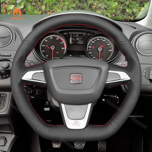 Mewant® Alcantara Car Steering Wheel Cover for Seat Ibiza (6J) (FR|CUPRA) 2012-2015 / Mii FR 2013-2020