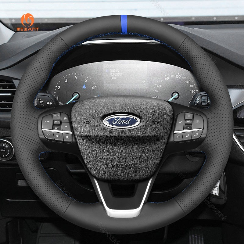 Mewant® Alcantara Car Steering Wheel Cover for Ford Bronco Sport Escape E-Transit Maverick Transit 2020-2024