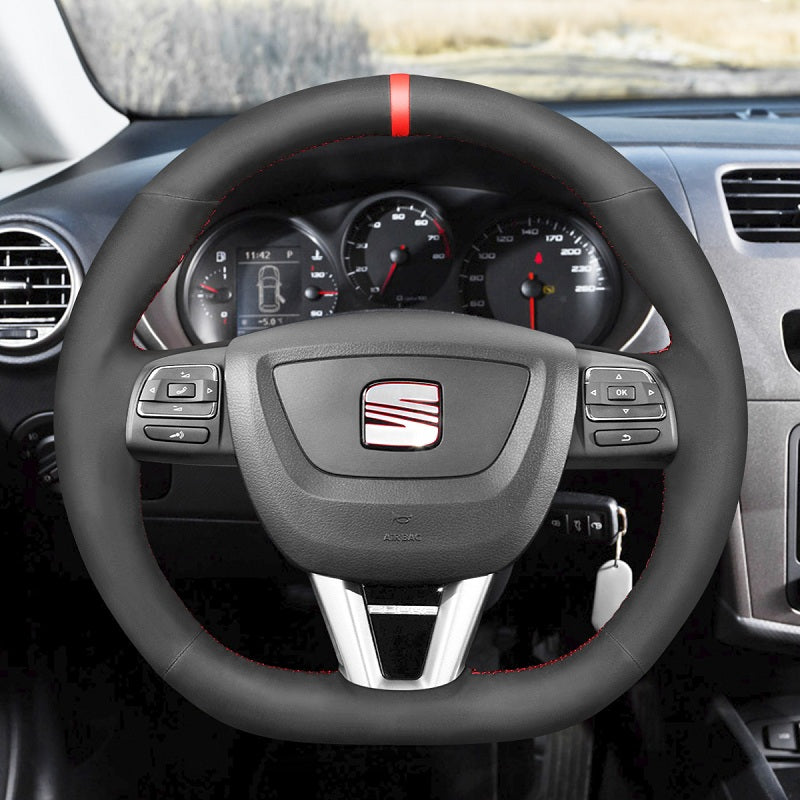 Mewant® Alcantara Car Steering Wheel Cover for Seat Leon 2009-2012