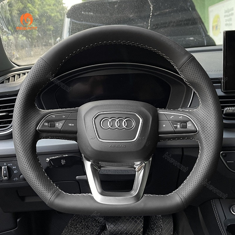 Mewant® Alcantara Car Steering Wheel Cover for Audi Q3 (F3) Q5 (FY) SQ5 (FY) Q7 (4M) SQ7 (4M) RSQ8 Q5