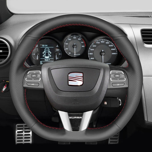 Mewant® Alcantara Car Steering Wheel Cover for Seat Leon 2009-2012