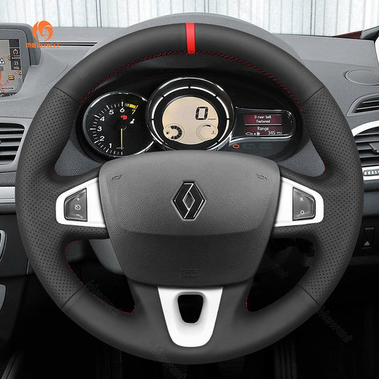 Hand Stitch Car Steering Wheel Cover for Renault Megane 3 Scenic 3 (Grand Scenic) Kangoo 2 Fluence (ZE) from Mewant