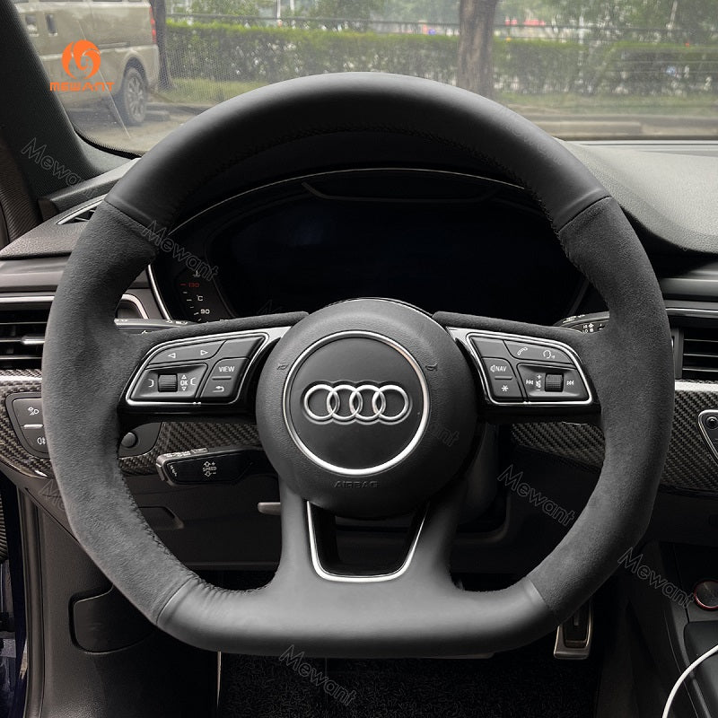 Mewant® Alcantara Car Steering Wheel Cover for Audi A3 Sportback e-tron RS 3 RS 5 S3 S4 S5