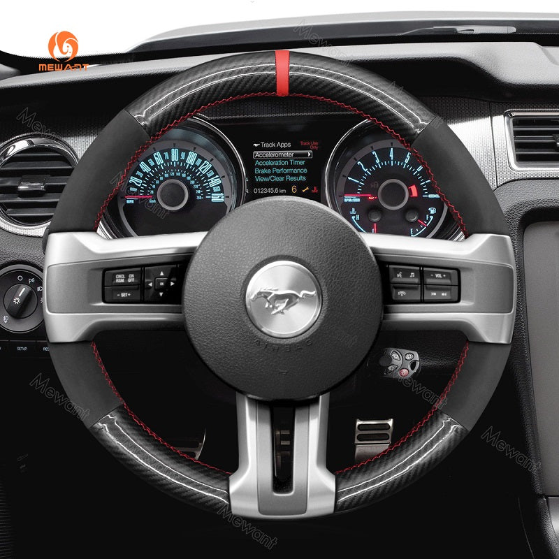 Mewant® Alcantara Car Steering Wheel Cover for Ford Mustang 2010-2014