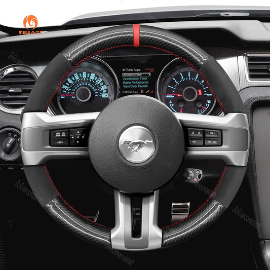 Mewant® Alcantara Car Steering Wheel Cover for Ford Mustang 2010-2014