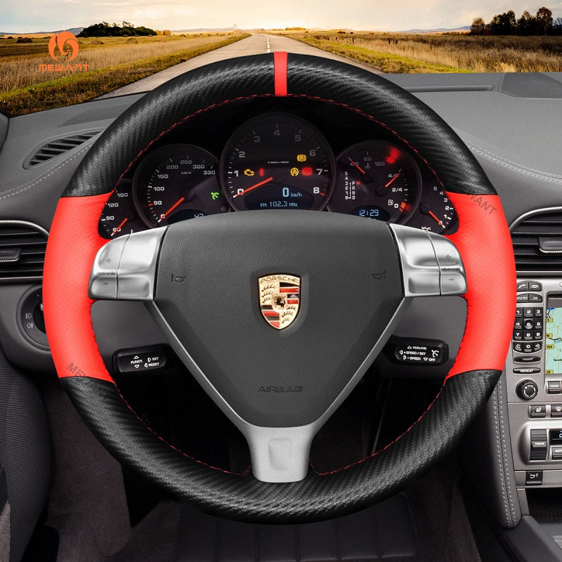 Mewant® Alcantara Car Steering Wheel Cover for Porsche 911 (997)  / Boxster (987) / Cayman (987)