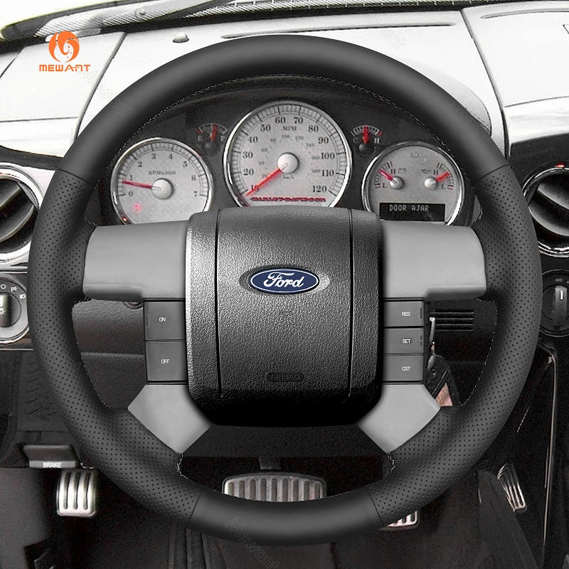 Mewant Leather Car Steering Wheel Cover for Ford F150 F250 F350 2004-2008