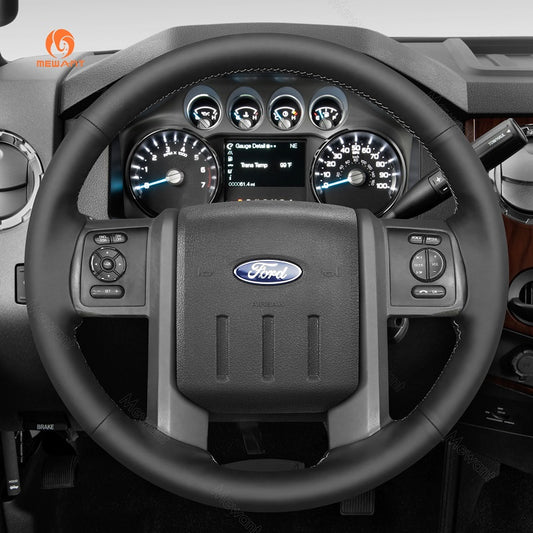 Mewant Leather Car Steering Wheel for Ford F-250 F-350 Expedition 2007-2014