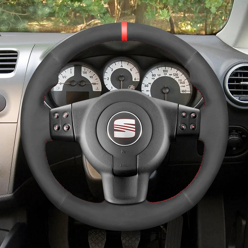 Mewant® Alcantara Car Steering Wheel Cover for Seat Leon FR|Cupra (MK2 1P) 2005-2009 / Ibiza FR (6L) 2005-2009