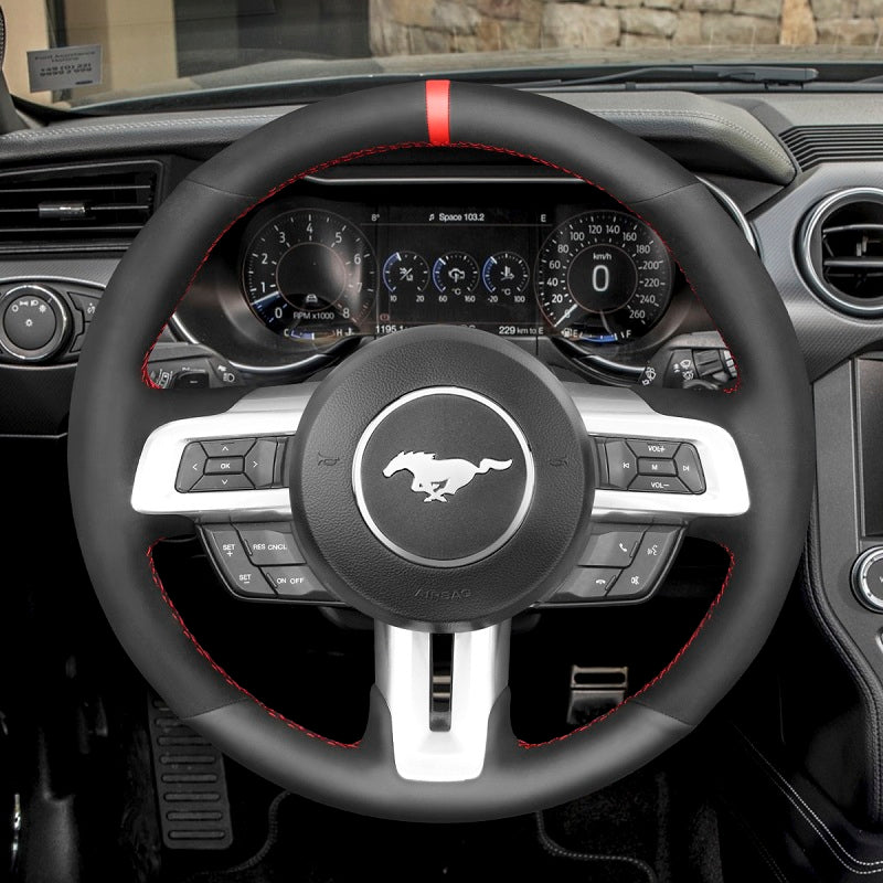 Mewant® Alcantara Car Steering Wheel Cover for Ford Mustang 2015-2023
