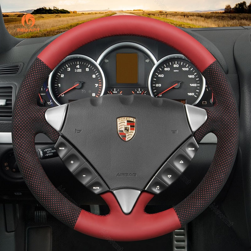 Mewant® Alcantara Car Steering Wheel Cover for Porsche Cayenne 2003-2010