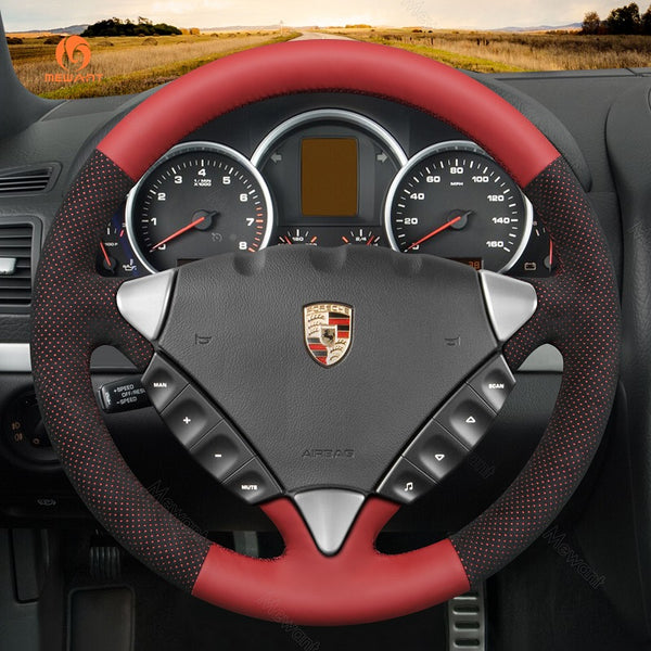 Mewant® Alcantara Car Steering Wheel Cover for Porsche Cayenne 2003-2010
