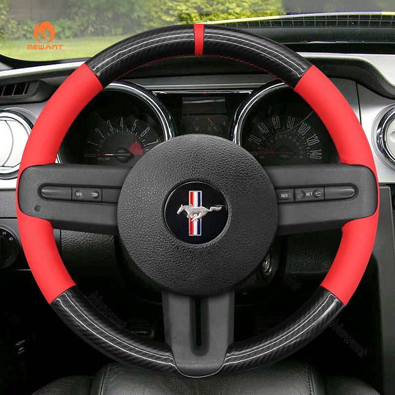 Mewant® Alcantara Car Steering Wheel Cover for Ford Mustang 2005-2012