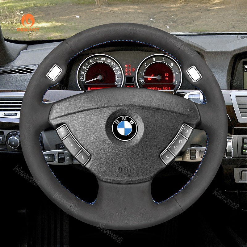 Mewant DIY Car Steering Wheel Cover for BMW 7 Series (E65/E66) 2001-2008