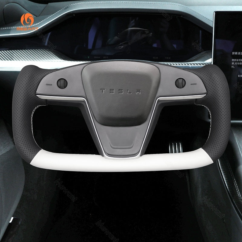 Mewant® Alcantara-Lenkradbezug für Tesla-Modelle S 2021-2023 / Modell X 2021-2023
